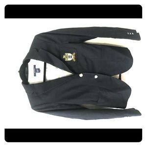 Crested navy blue blazer